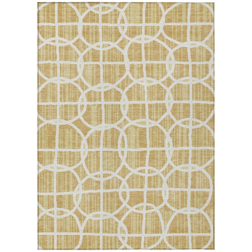 Chantille Machine Washable Indoor/Outdoor Abstract ACN2769 Gold 9 ft. x 12 ft. Area Rug price history on PriceWatchPro