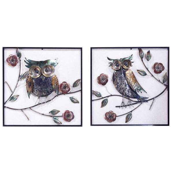 HomeRoots Shelly Metal Metallic Multi-Color Wall Architectural Decor (Set of 2)