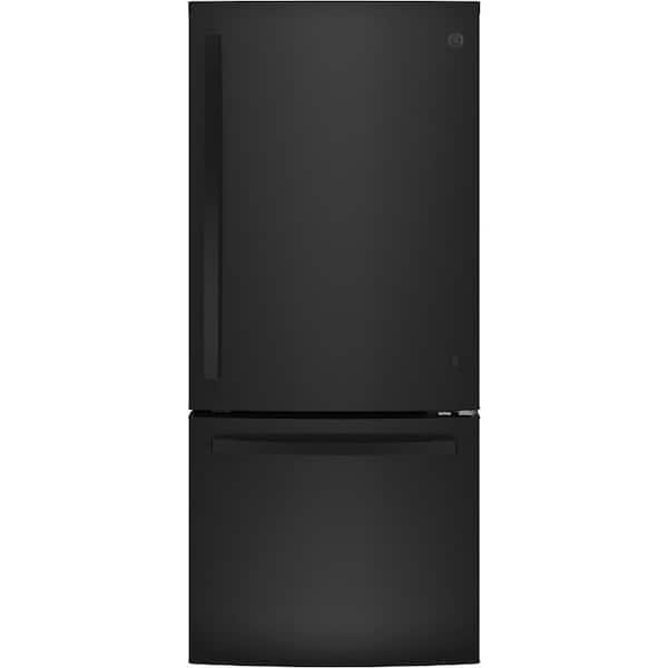 GE 21.0 cu. ft. Bottom Freezer Refrigerator in Black, ENERGY STAR