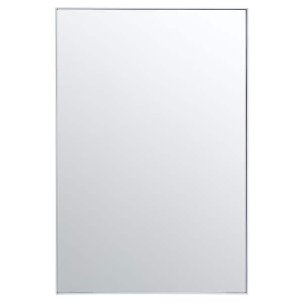 Harlon 24 in. W x 36 in. H Iron Rectangle Modern Silver Wall Mirror