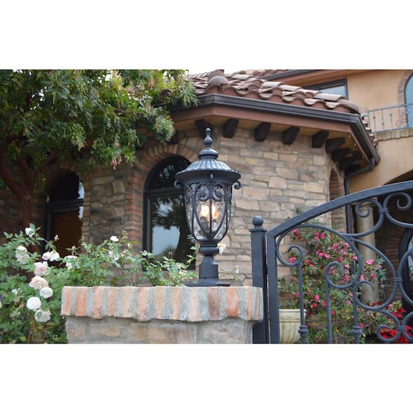 Hailee 3-Light Matte Black Outdoor Post Light