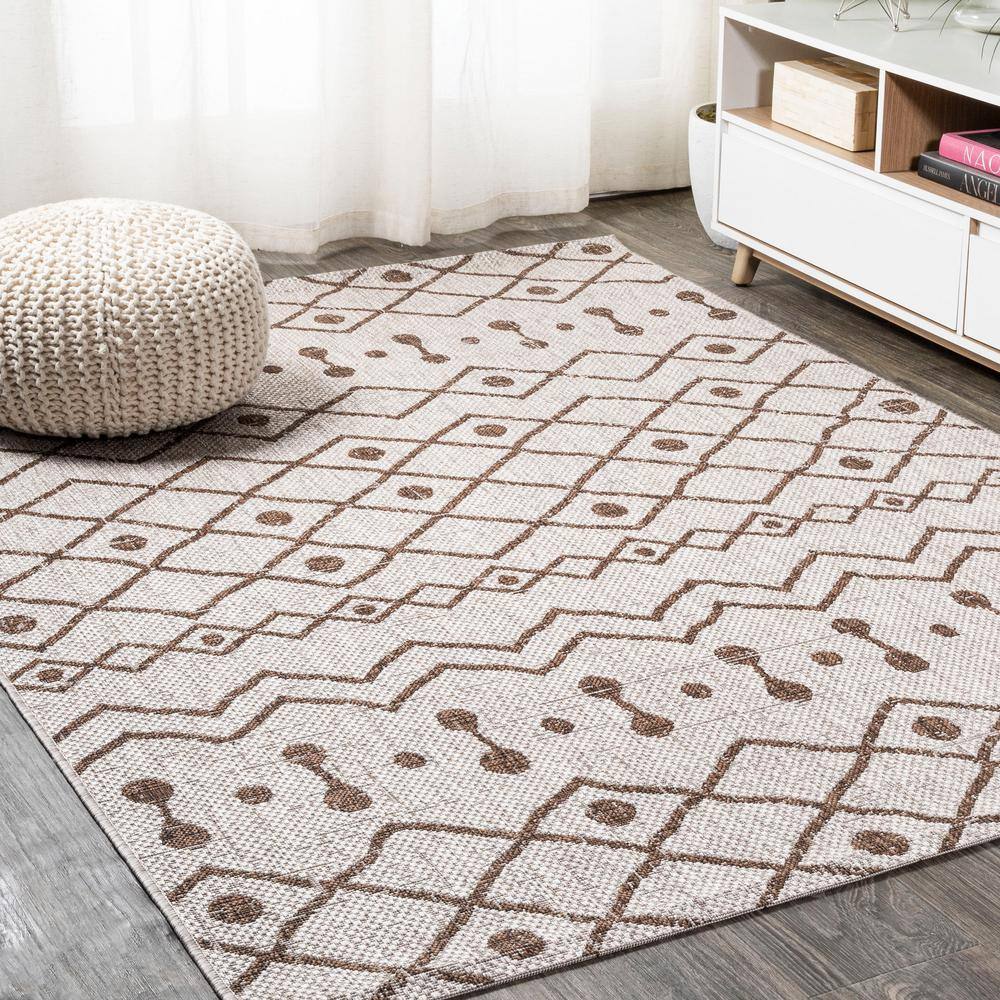 JONATHAN Y Nokat Tribal Bohemian Beige/Brown 3 ft. x 5 ft. Indoor ...