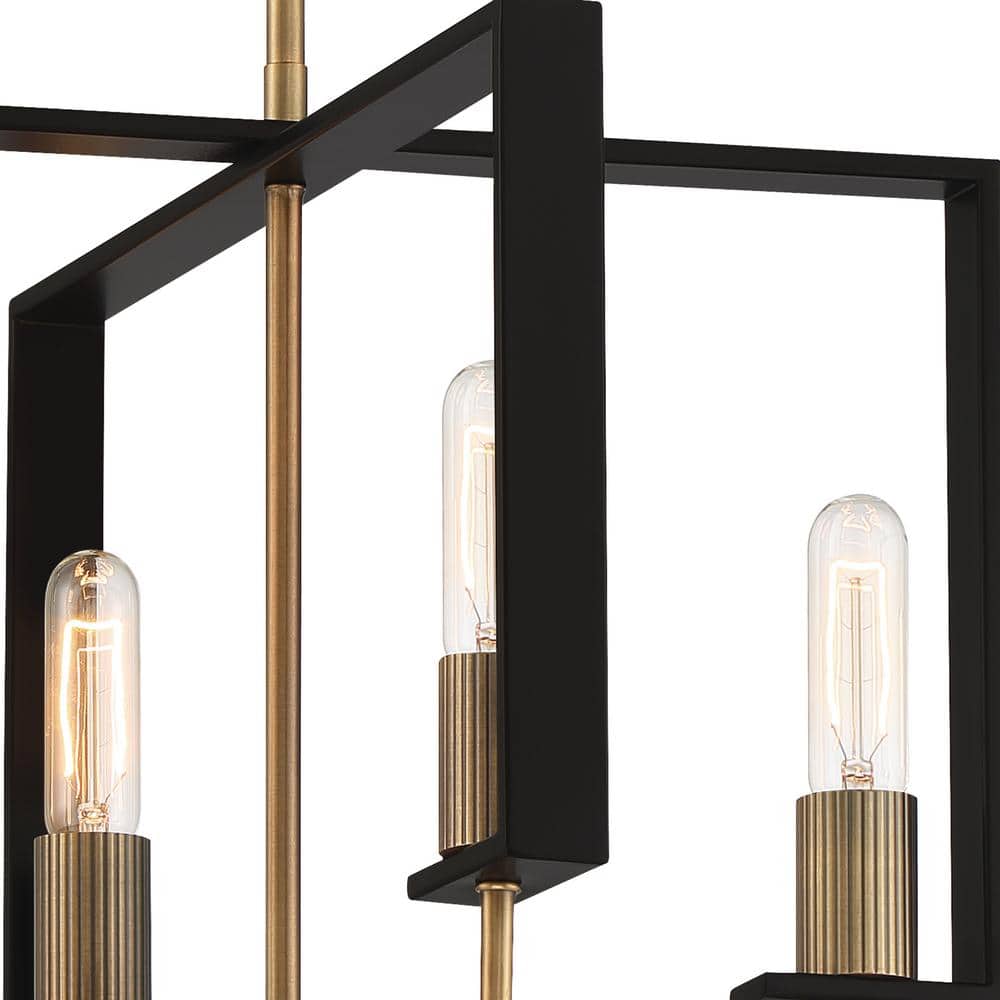 Chicago PM 14.5" Angular Brass 4-Light Candle Chandelier