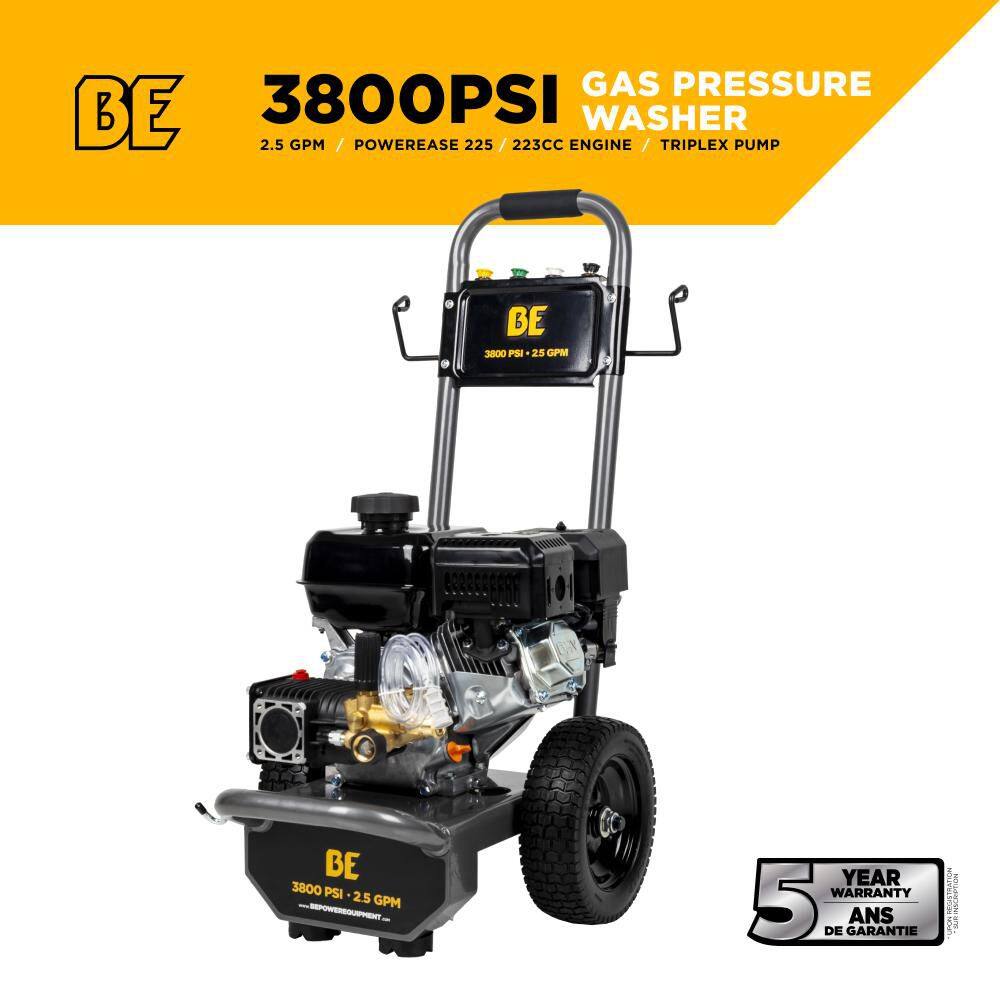 3800 PSI 2.5 GPM Cold Water Gas Pressure Washer PowerEase R225 Engine and AR Triplex Pump price history on PriceWatchPro