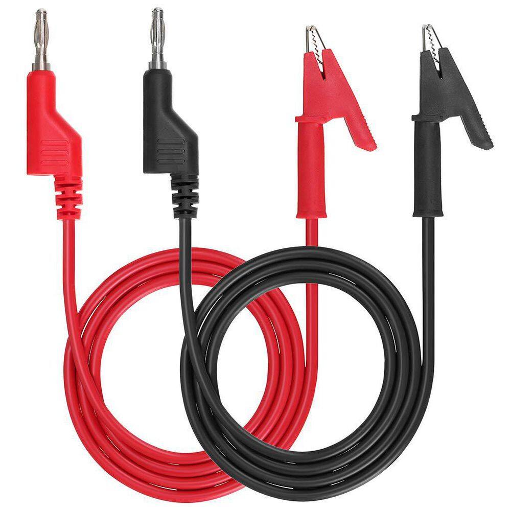 2-Piece 4mm Stackable Silicone Banana Plug to Alligator Clip Test Probe Lead Wire Cable 1M Colorful price history on PriceWatchPro