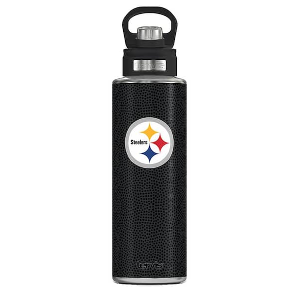 Tervis NFL PITT STLRS LOGO BK 40OZ Wide Mouth Water Bottle Powder Coated Stainless Steel Standard Lid