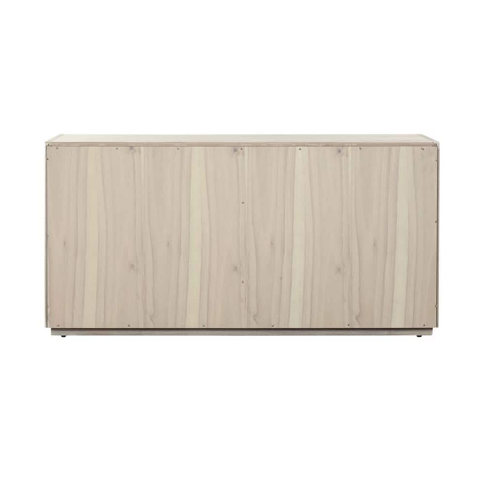 Abbey 63'' Grey Oak Wood Dresser with Stainless Steel Handles
