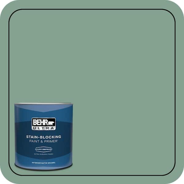BEHR ULTRA 1 qt. #MQ6-11 Mossy Bench Extra Durable Satin Enamel Interior Paint & Primer