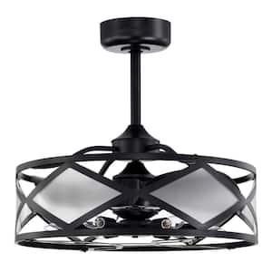 Daniya 23.2 in. 6-Light Indoor Matte Black Finish Ceiling Fan with Light Kit and Remote
