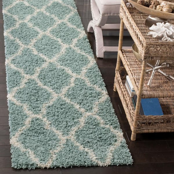 Townsend 2 ft. x 14 ft. Seafoam/Ivory Geometric Runner Rug