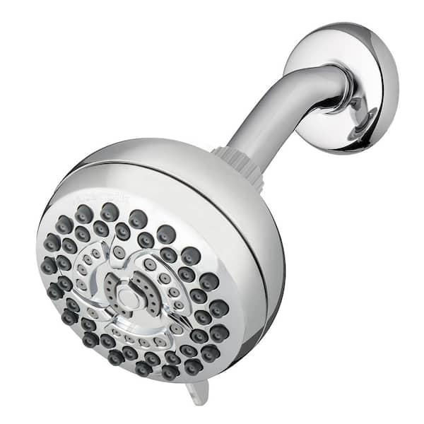 Waterpik 7-Spray Pattern with 1.8 GPM 4 in. Single Wall Mount Fixed Adjustable Shower Head in Chrome