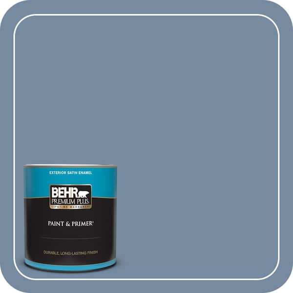 BEHR PREMIUM PLUS 1 qt. #PPU15-09 Hilo Bay Satin Enamel Exterior Paint & Primer
