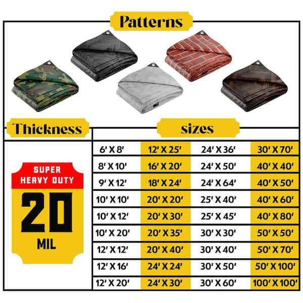 CORE TARPS 40 ft. x 80 ft., Camouflage/Green, Extreme Heavy