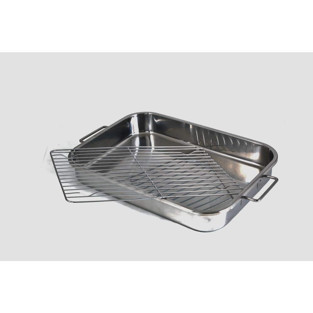16.5" Stainless Steel Non-Stick Rectangular Roasting Pan with Rack