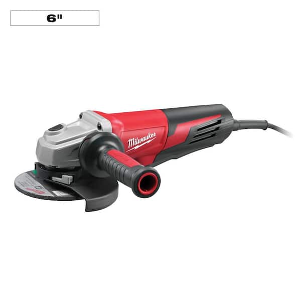 13 Amp 6 in. Small Angle Grinder with Paddle Lock-On Switch