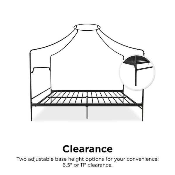 Novogratz Camilla Metal Canopy Bed Queen Size Frame Black Hanaposy