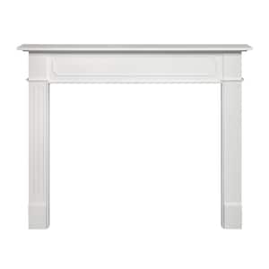 48 in. x 42 in. Interior Opening Crisp White Full Surround Fireplace Mantel