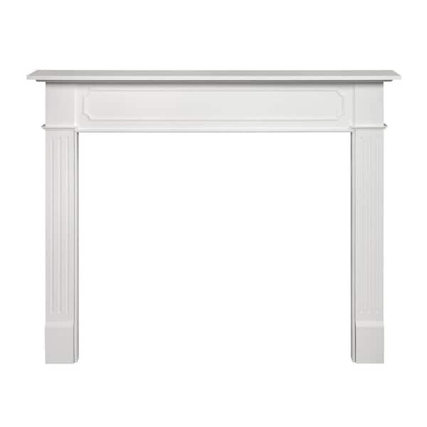 Pearl Mantels 48 in. x 42 in. Interior Opening Crisp White Full Surround Fireplace Mantel