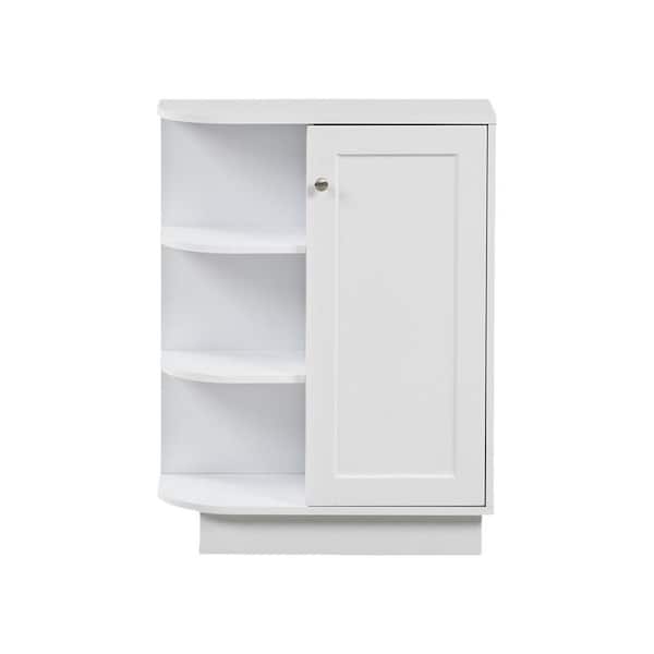 AOPSPS 23.6-in W x 9.7-in D x 31.3-in H in White MDF Ready to Assemble Floor Base Kitchen Cabinet with Adjustable Plates.