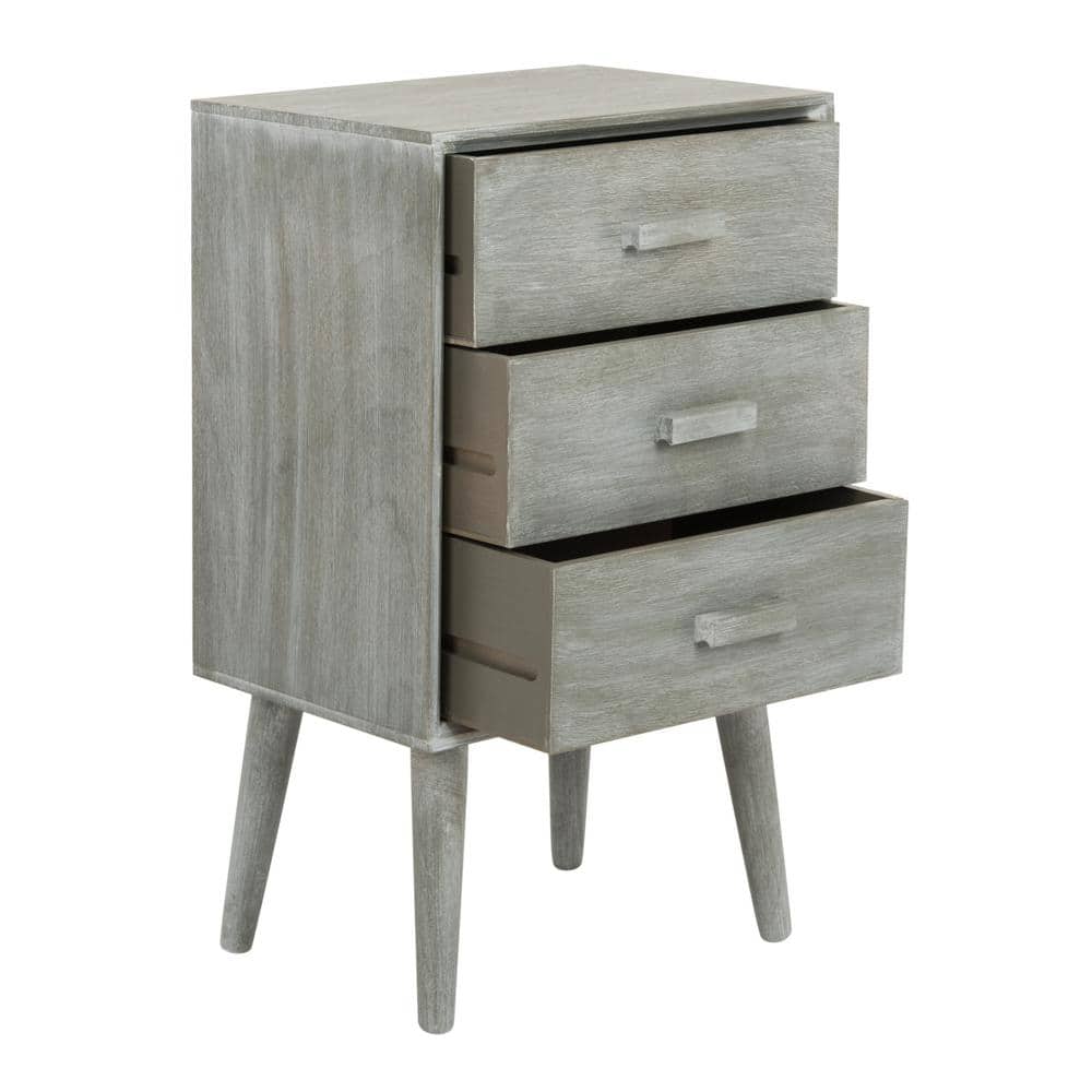 Pomona Slate Grey 3-Drawer Transitional Accent Table