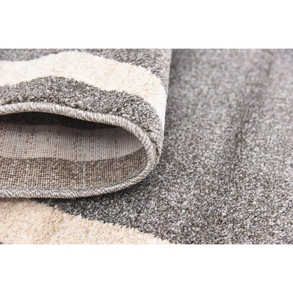 Del Mar Tufted Gray and Ivory Synthetic Indoor Area Rug, 3' 3" x 5' 3"