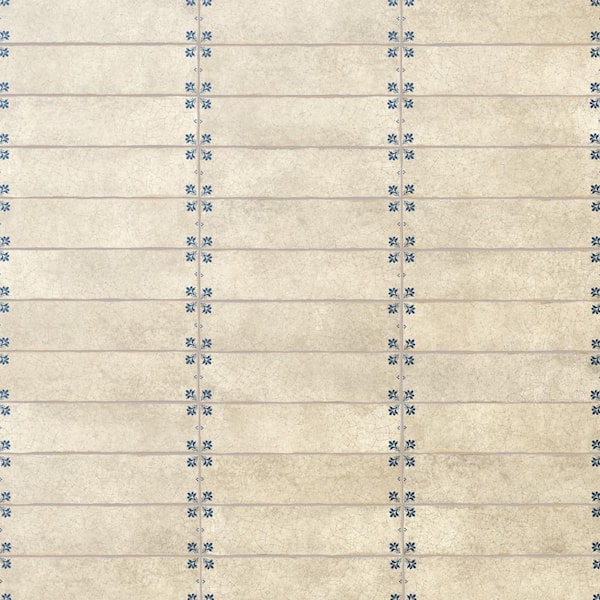 Merola Tile Crackle Cream Decor 2-7/8 in. x 11-7/8 in. Ceramic Wall Take Home Tile Sample