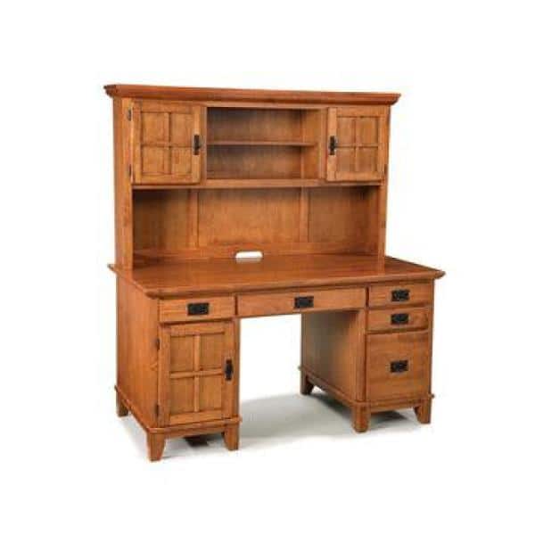 Black Wood Executive Desk with Hutch and Filing Cabinet