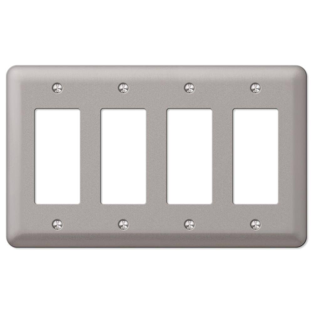 Declan 4 Gang Rocker Steel Wall Plate - Pewter price history on PriceWatchPro