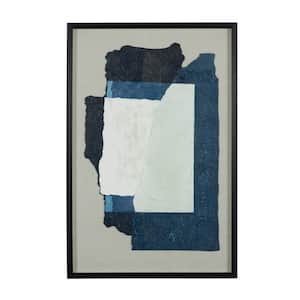 1- Panel Abstract Mixed Media Inspired Framed Wall Art with Black Frame 36 in. x 24 in.