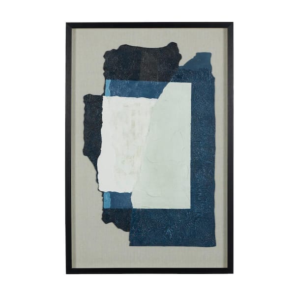 Novogratz 1- Panel Abstract Mixed Media Inspired Framed Wall Art with Black Frame 36 in. x 24 in.