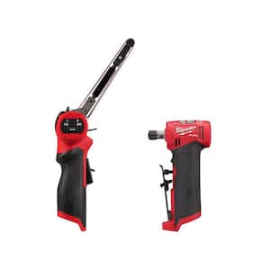 M12 FUEL 12V Lithium-Ion Brushless Cordless 1/2 in. x 18 in. Bandfile and M12 FUEL 1/4 in. Right Angle Die Grinder