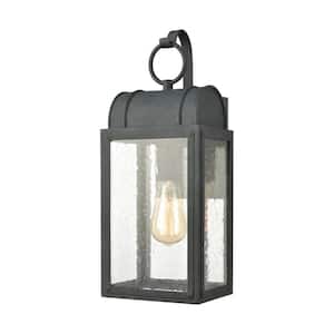 Hopkins Aged Zinc Outdoor Hardwired Wall Sconce with No Bulbs Included