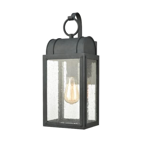 Titan Lighting Hopkins Aged Zinc Outdoor Hardwired Wall Sconce with No Bulbs Included