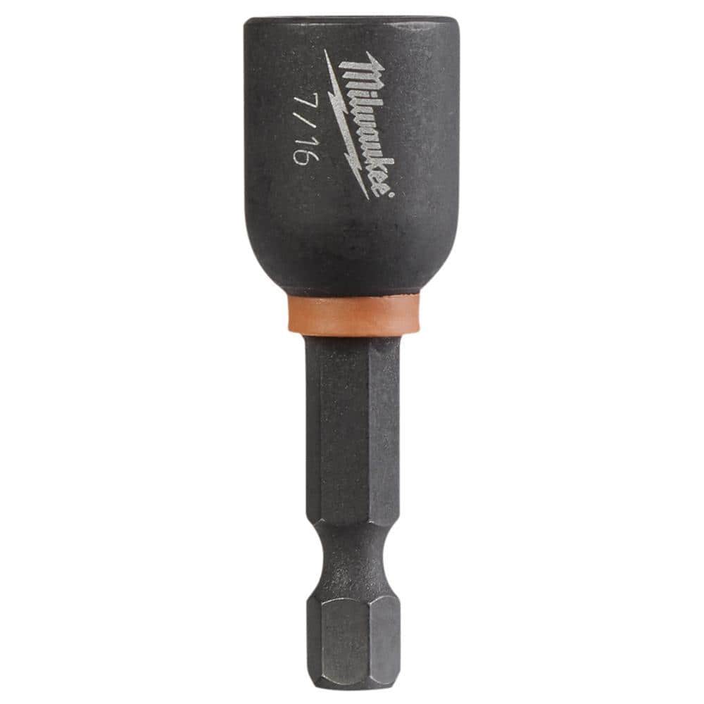 Milwaukee SHOCKWAVE Impact Duty 7/16 in. x 1-7/8 in. Alloy Steel Magnetic Nut Driver (1-Pack) -  49-66-4506