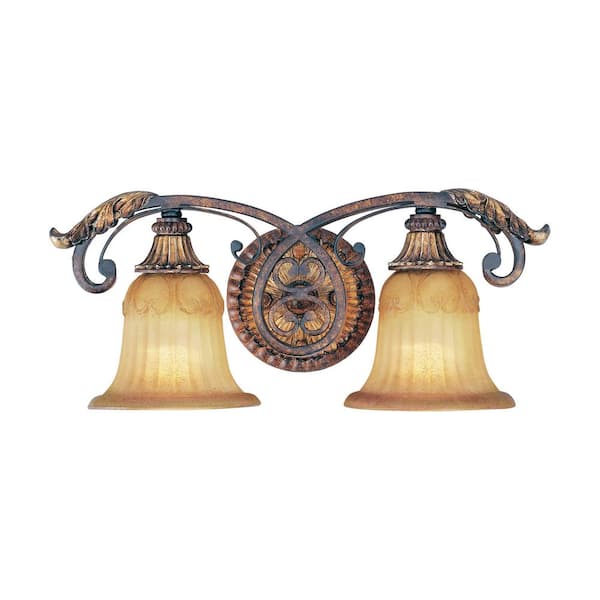 Livex Lighting Villa Verona 2 Light Verona Bronze with Aged Gold Leaf Accents Bath Vanity