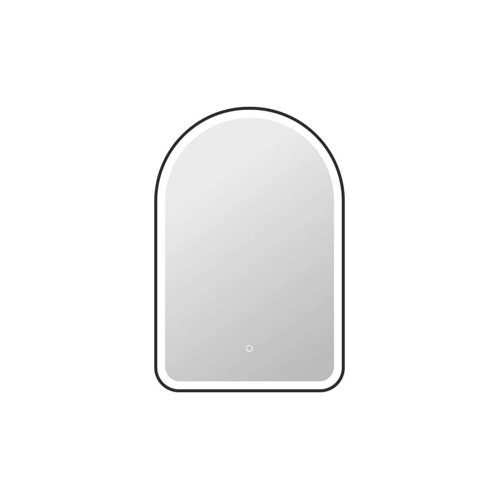 24 in. W x 36 in. H Arch Framed LED Wall Mirror in Black price history on PriceWatchPro