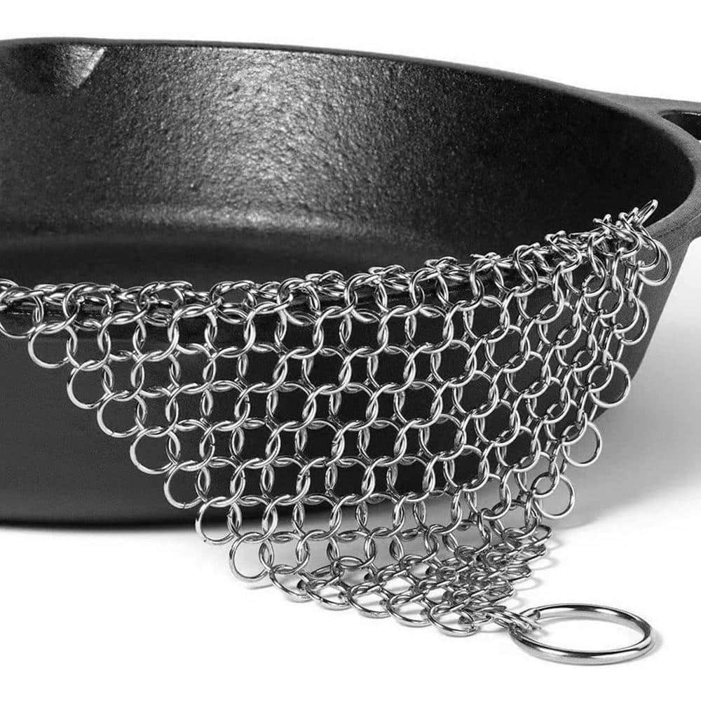 Stainless Steel Chain Mail Cast Iron Scrubber