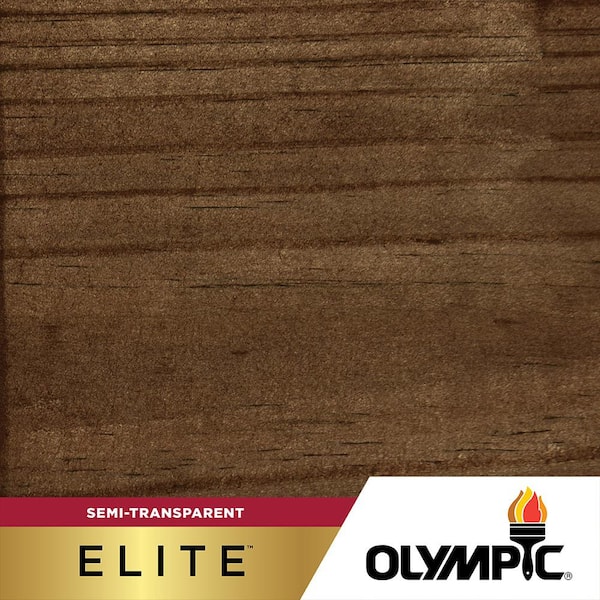 Olympic Elite 3 gal. Black Walnut Semi-Transparent Exterior Wood Stain and Sealant in One