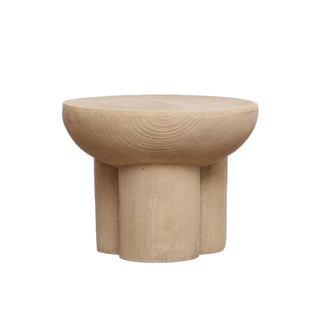 Storied Home 12.25 in. Tan Color Finish Backless Ceramic Magnesia Stool