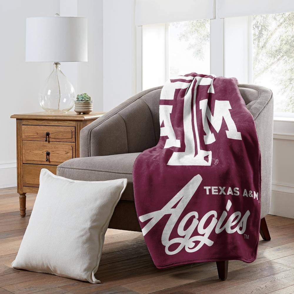 Texas A&M Aggies Maroon Raschel Throw Blanket 50 x 60