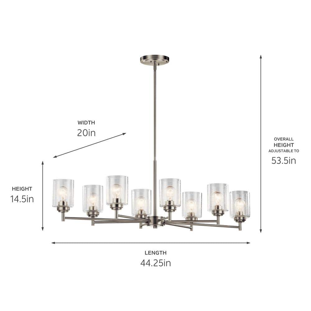 Brushed Nickel 8-Light Modern Sphere Chandelier