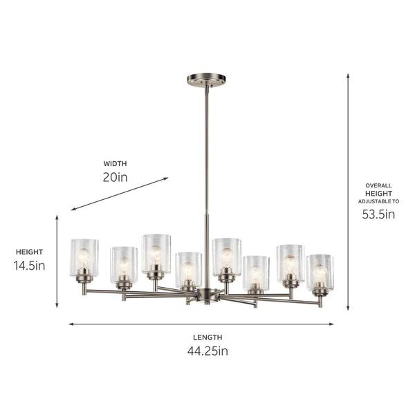 Kichler Winslow 8-Light Brushed Nickel Modern/Contemporary Chandelier