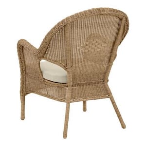 Rosemont Light Brown Steel Wicker Stackable Outdoor Patio Lounge Chair with Putty Tan Cushion