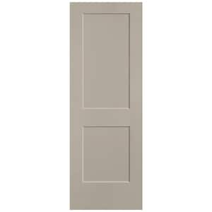 28 in. x 80 in. 2-Panel Logan Single Bore Solid Core Smoked Tan Molded Composite Interior Door Slab