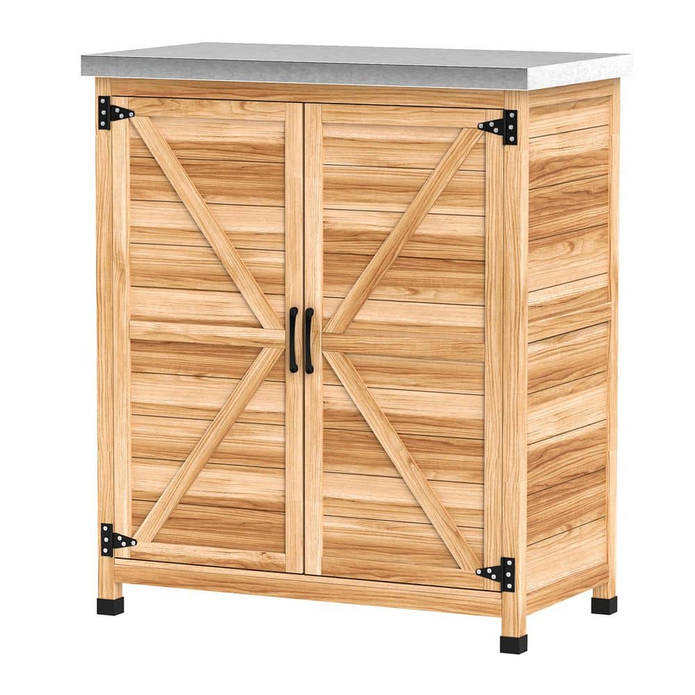 31.1 in. x 16.9 in. x 36.2 in. Outdoor Storage Cabinet, Wooden Tool Storage