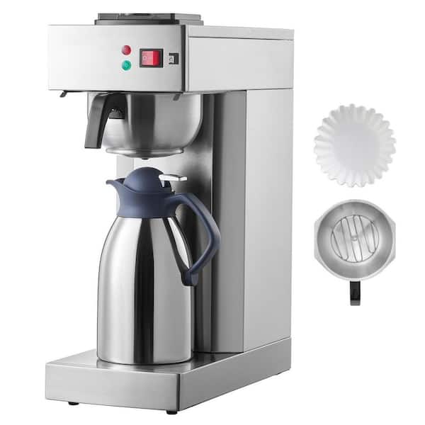 12 Cups Stainless Steel Drip Coffee Maker with Thermal Carafe to Keep Warm or Cold for Restaurant,2025 Upgrade,Sliver