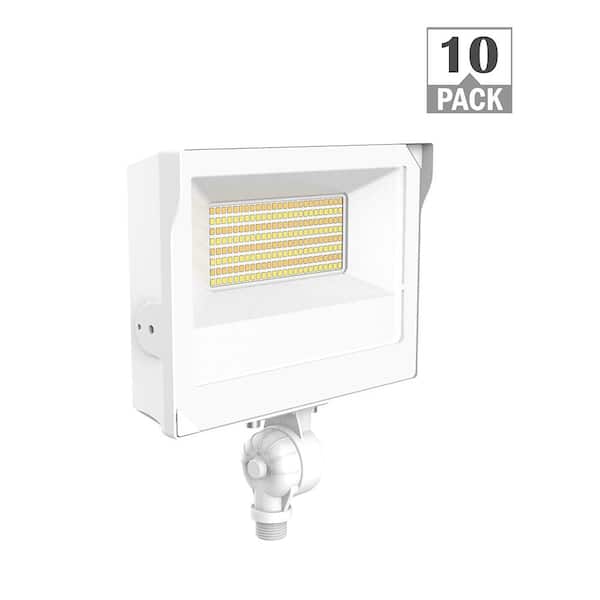 ETI LIGHTING 175-Watt Equivalent 4500-8400 Lumens White Integrated LED Flood Light Adjustable and CCT with Photocell (10-Pack)