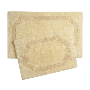 Reversible Yellow Cotton 2-Piece Bath Mat Set