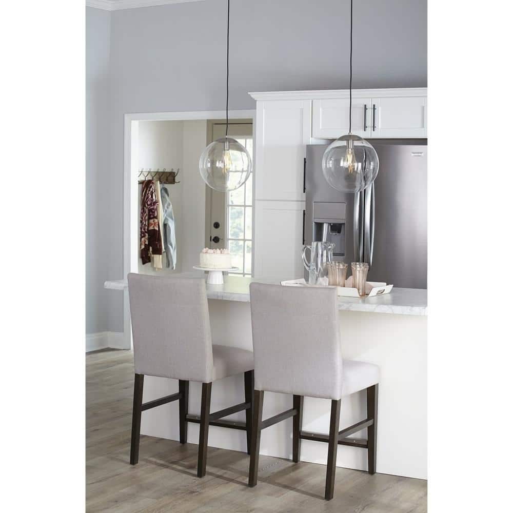Brushed Nickel 10" Globe Pendant Light with Clear Glass Shade