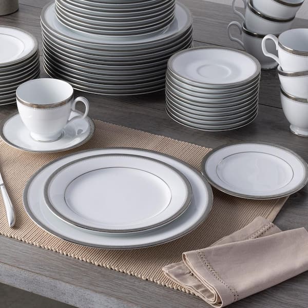 Noritake Charlotta Platinum 60-Piece (Platinum) Porcelain